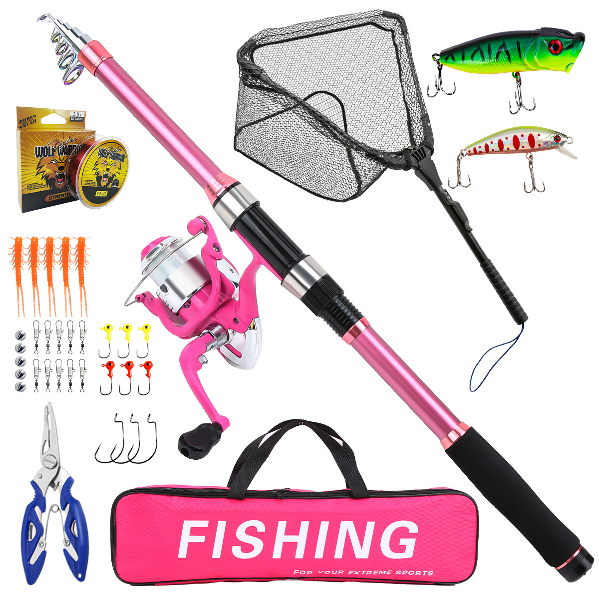 Fishing Pole Set Full Kits Wit - Fishing Line Spooler review and price